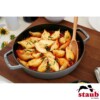 Caçarola Redonda 28cm Cinza Grafite Staub Chistera de Ferro Fundido