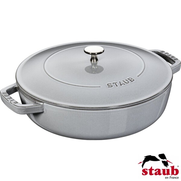 Caçarola Redonda 28cm Cinza Grafite Staub Chistera de Ferro Fundido