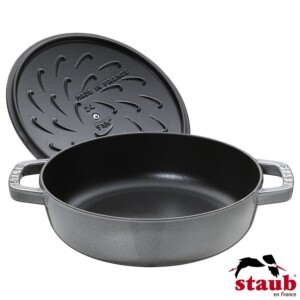 Caçarola Redonda 28cm Cinza Grafite Staub Chistera de Ferro Fundido