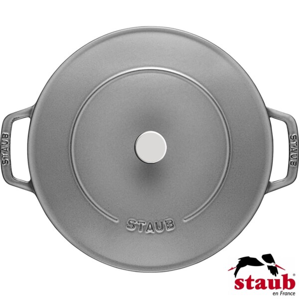 Caçarola Redonda 28cm Cinza Grafite Staub Chistera de Ferro Fundido