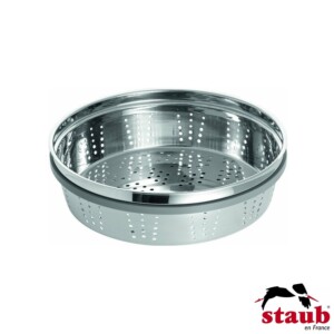 Caçarola com Steamer Redonda 26cm Vermelha Granada Staub Specialties de Ferro Fundido