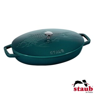 Caçarola Oval 32cm Mar Turquesa Staub La Mer Chistera de Ferro Fundido