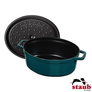 Caçarola Oval 33cm Mar Turquesa Staub La Mer de Ferro Fundido