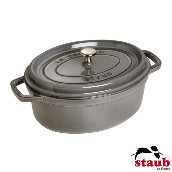 Caçarola Oval 17cm Cinza Grafite Staub La Cocotte de Ferro Fundido