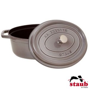 Caçarola Oval 17cm Cinza Grafite Staub La Cocotte de Ferro Fundido