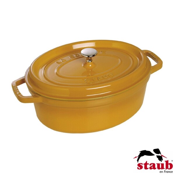 Caçarola Oval 27cm Mostarda Staub La Cocotte de Ferro Fundido