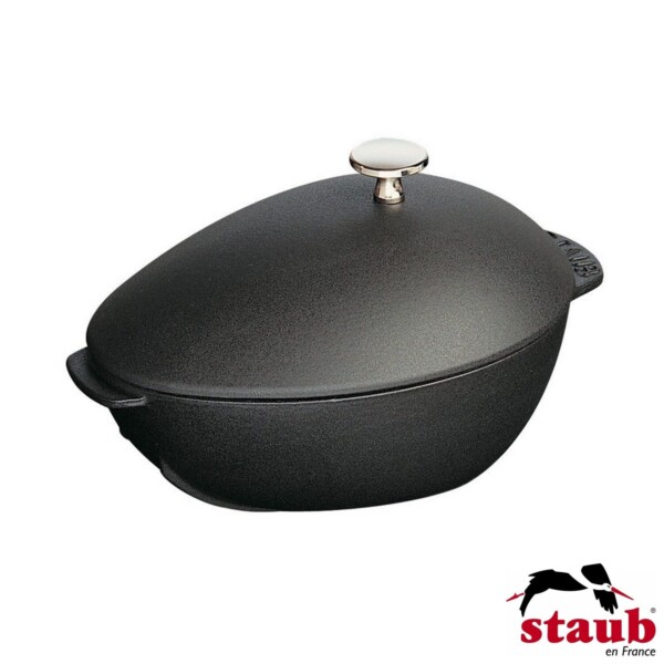 Caçarola para Frutos do Mar Oval 25cm Preta Staub Specialties de Ferro Fundido