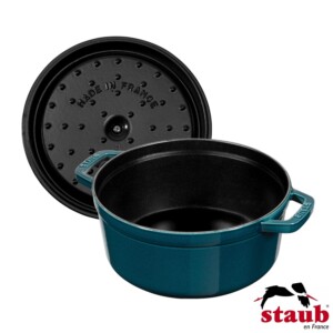 Caçarola Redonda 24cm Mar Turquesa Staub La Mer de Ferro Fundido