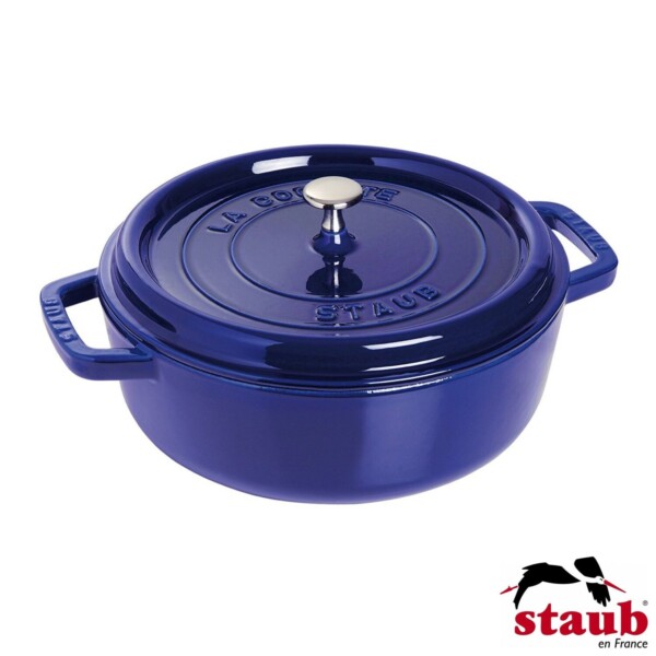 Caçarola Redonda Baixa 26cm Azul Marinho Staub La Cocotte de Ferro Fundido