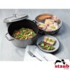 Caçarola com Steamer Redonda 26cm Cinza Grafite Staub Specialties de Ferro Fundido