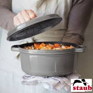 Caçarola Redonda 34cm Cinza Grafite Staub La Cocotte de Ferro Fundido