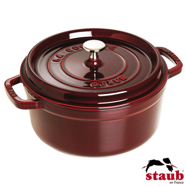 Caçarola Redonda 26cm Vermelha Granada Staub La Cocotte de Ferro Fundido