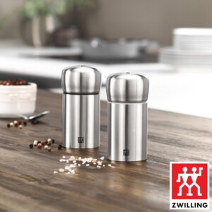 Cj. Mini Moedores de Sal e Pimenta Zwilling Spices de Aço Inox