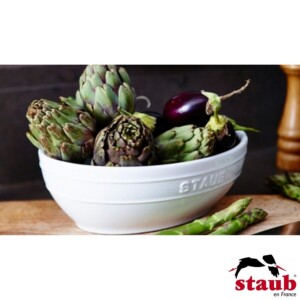 Cj. Multi Bowl Oval 2 Peças 23 e 27cm Staub Ceramic Branca