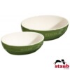 Cj. Multi Bowl Oval 2 Peças 23 e 27cm Staub Ceramic Verde Basil