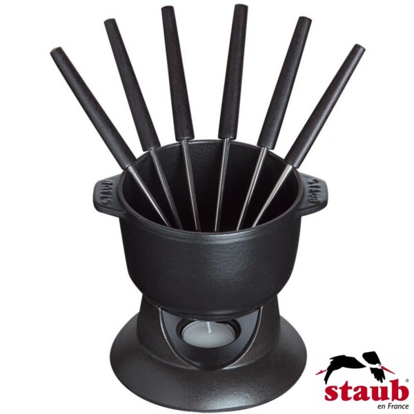 Cj. Mini Fondue Staub Specialties 12cm Preto de Ferro Fundido