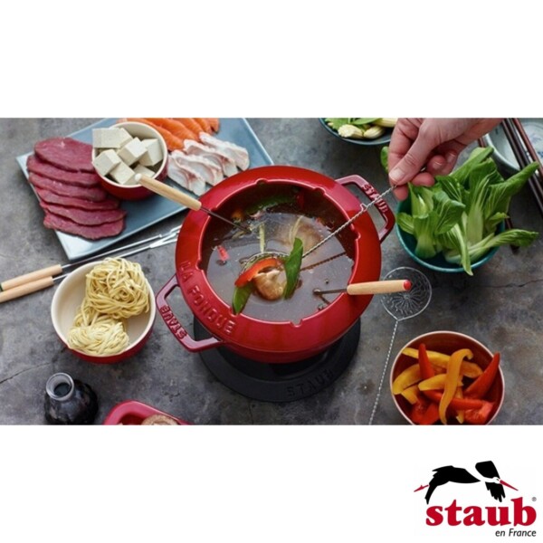 Cj. para Fondue Staub Specialties 20cm Cereja de Ferro Fundido