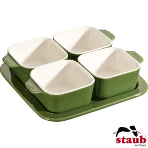 Cj. para Aperitivos Staub Ceramic Verde Basil