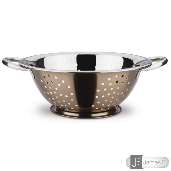 Escorredor de Massas 24cm com Dourado James.F de Aço Inox