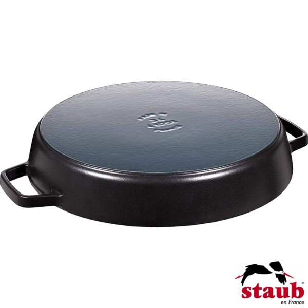 Frigideira com Alças 34cm Preta Staub Grill Pans de Ferro Fundido