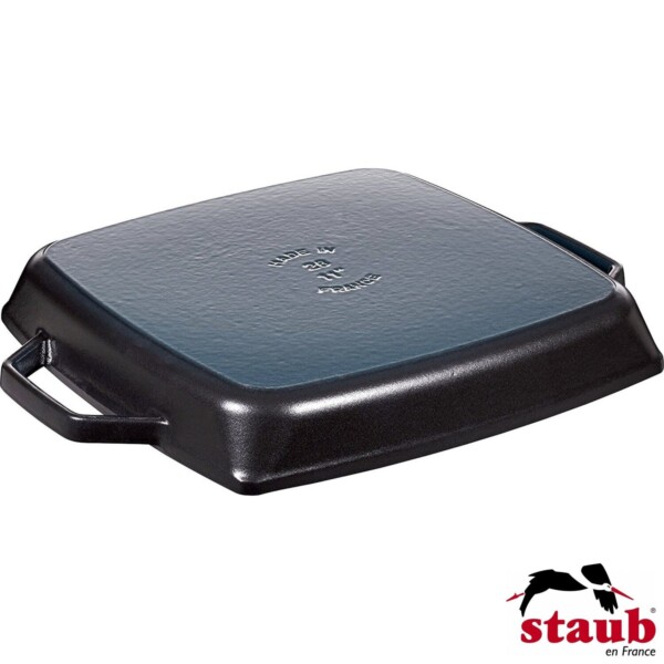 Grelha Quadrada 28cm com Alças Preta Staub Grill Pans de Ferro Fundido