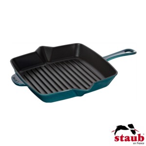 Grelha Quadrada com Cabo 26cm Mar Turquesa Staub Grill Pans La Mer de Ferro Fundido