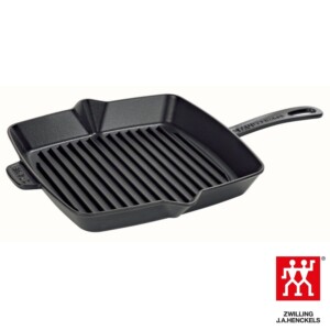 Grelha Quadrada com Cabo 26cm Preta Staub Grill Pans de Ferro Fundido