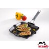 Grelha Quadrada 24cm com Cabo de Silicone Removível Preta Staub Grill Pans de Ferro Fundido