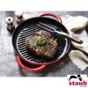 Grelha Redonda 22cm com Alças Cereja Staub Grill Pans de Ferro Fundido