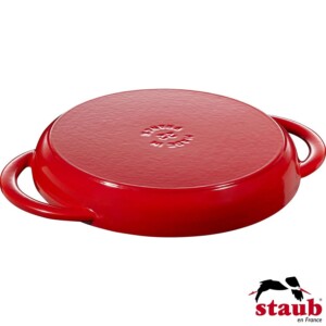 Grelha Redonda 22cm com Alças Cereja Staub Grill Pans de Ferro Fundido