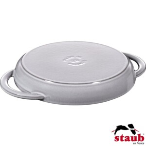 Grelha Redonda 22cm com Alças Cinza Grafite Staub Grill Pans de Ferro Fundido