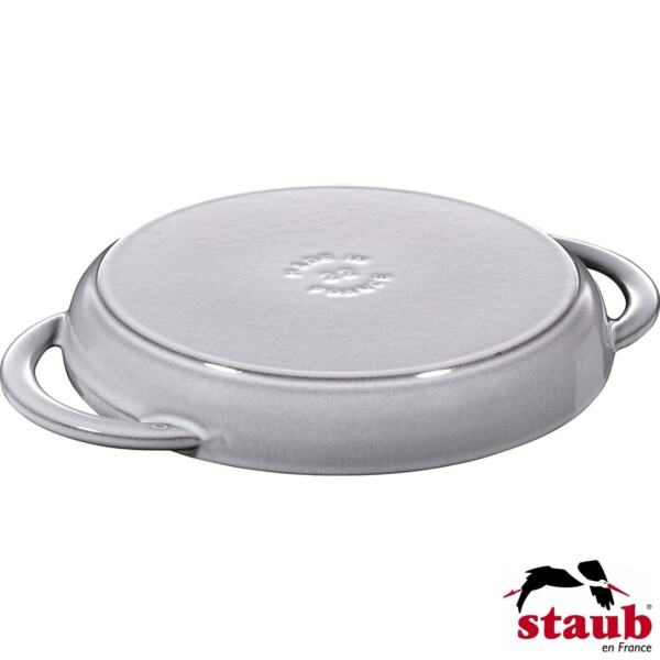 Grelha Redonda 22cm com Alças Cinza Grafite Staub Grill Pans de Ferro Fundido