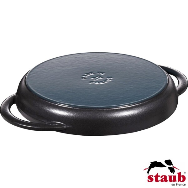 Grelha Redonda 30cm com Alças Preta Staub Grill Pans de Ferro Fundido