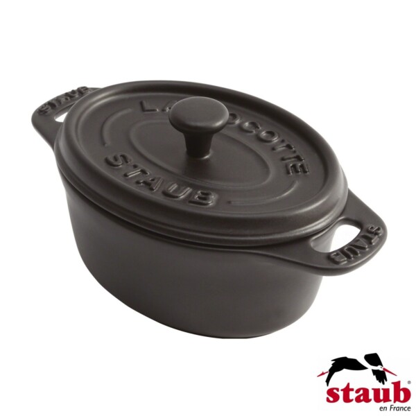 Mini Caçarola Oval 11cm Preta Staub Ceramic