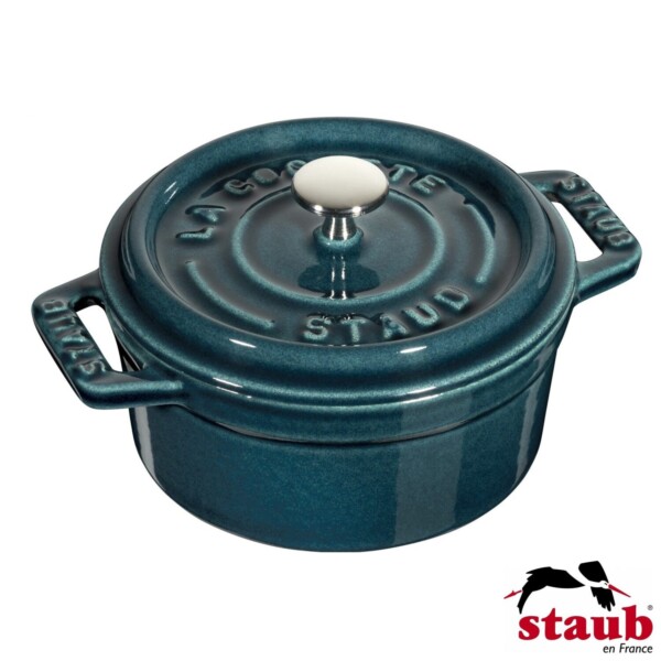 Mini Caçarola Redonda 10cm Mar Turquesa Staub La Mer de Ferro Fundido