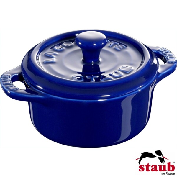 Mini Caçarola Redonda 10cm Azul Marinho Staub Ceramic