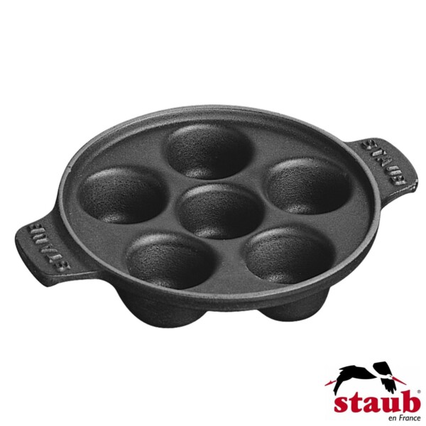 Panela para Escargot 6 Cavidades 14cm Preta Staub Specialties de Ferro Fundido