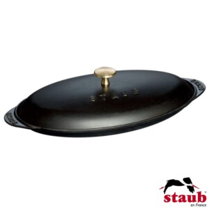 Travessa para Peixe com Tampa 31cm Preta Staub Specialties de Ferro Fundido