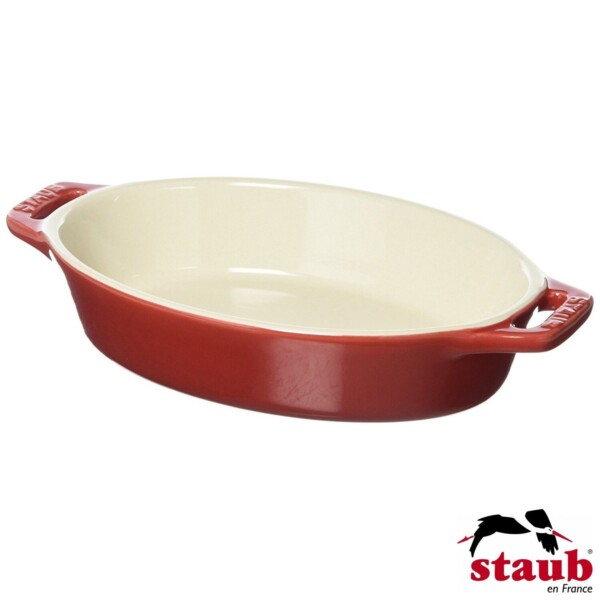 Travessa Oval 17cm Cereja Staub Ceramic