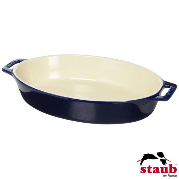 Travessa Oval 29cm Azul Marinho Staub Ceramic