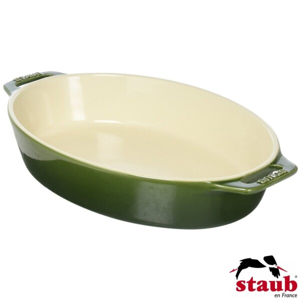 Travessa Oval 29cm Verde Basil Staub Ceramic