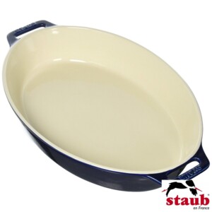 Travessa Oval 37cm Azul Marinho Staub Ceramic