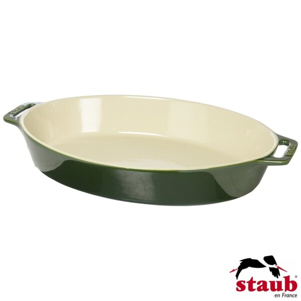 Travessa Oval 37cm Verde Basil Staub Ceramic