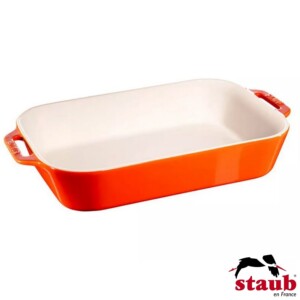 Travessa Retangular 34x24cm Laranja Staub Ceramic