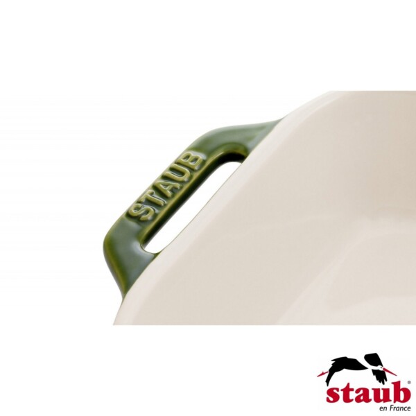 Travessa Retangular 34x24cm Verde Basil Staub Ceramic