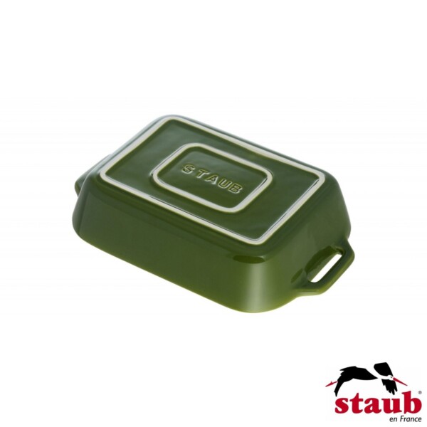 Travessa Retangular 34x24cm Verde Basil Staub Ceramic