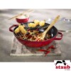 Wok com Tampa de Vidro 30cm Cereja Staub Specialties de Ferro Fundido