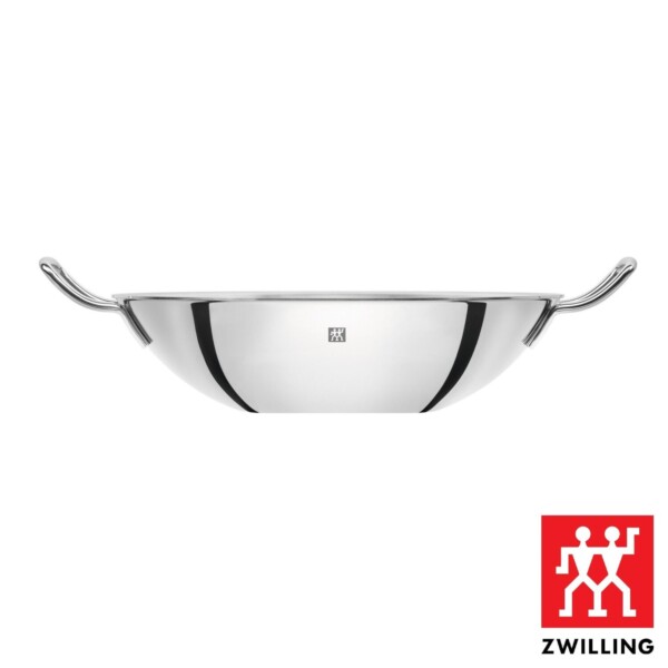 Wok com Tampa de Vidro 32cm Zwilling Plus de Aço Inox