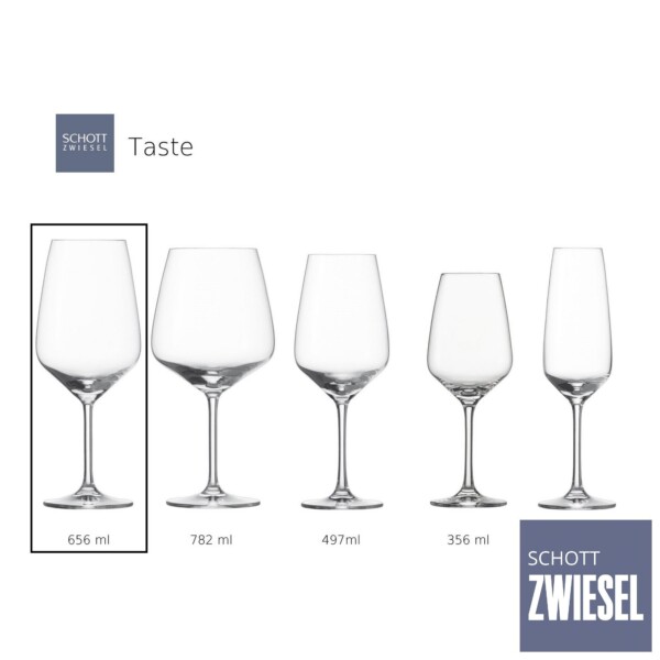 Cj. 6 Taças para Bordeaux 656ml Schott Zwiesel Taste de Cristal