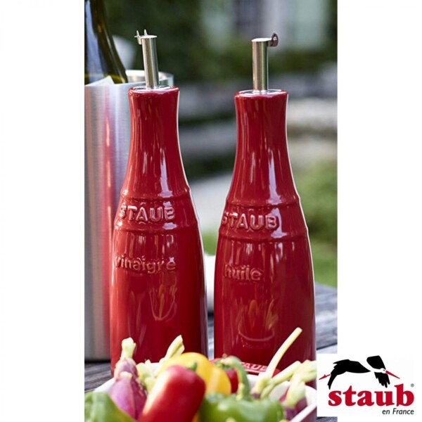 Cj. Óleo e Vinagre Staub Ceramic 250ml Cereja